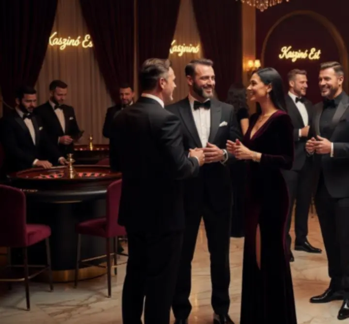 Céges party vendégekkel, elegáns szórakoztató hangulatban
